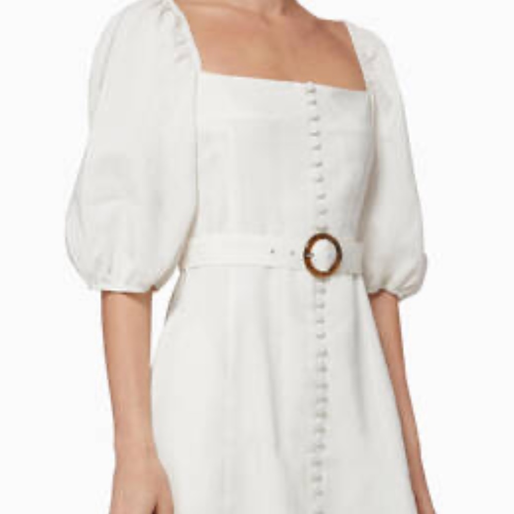 Jonathan Simkhai "Emery" Belted Stretch Linen Dress